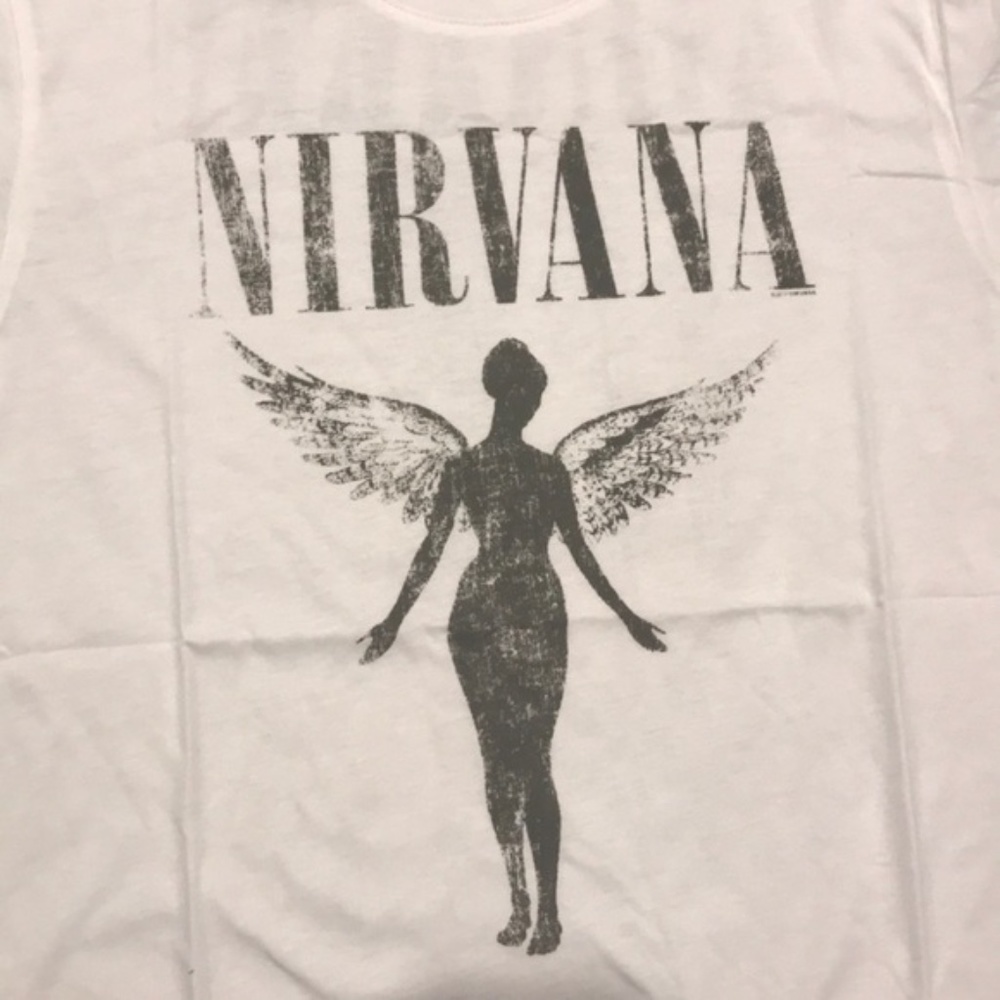 SOLD OUT White Nirvana Vintage Concert Band Graphic Tee T-Shirt Top Shirt - Picture 6 of 7